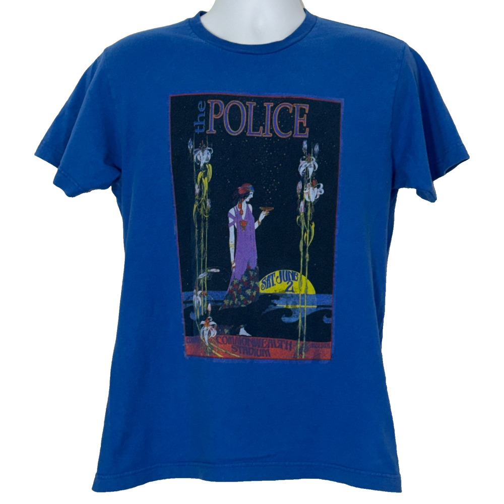 The Police T-Shirt Mens M Blue Brittish Rock Band Common Wealth
